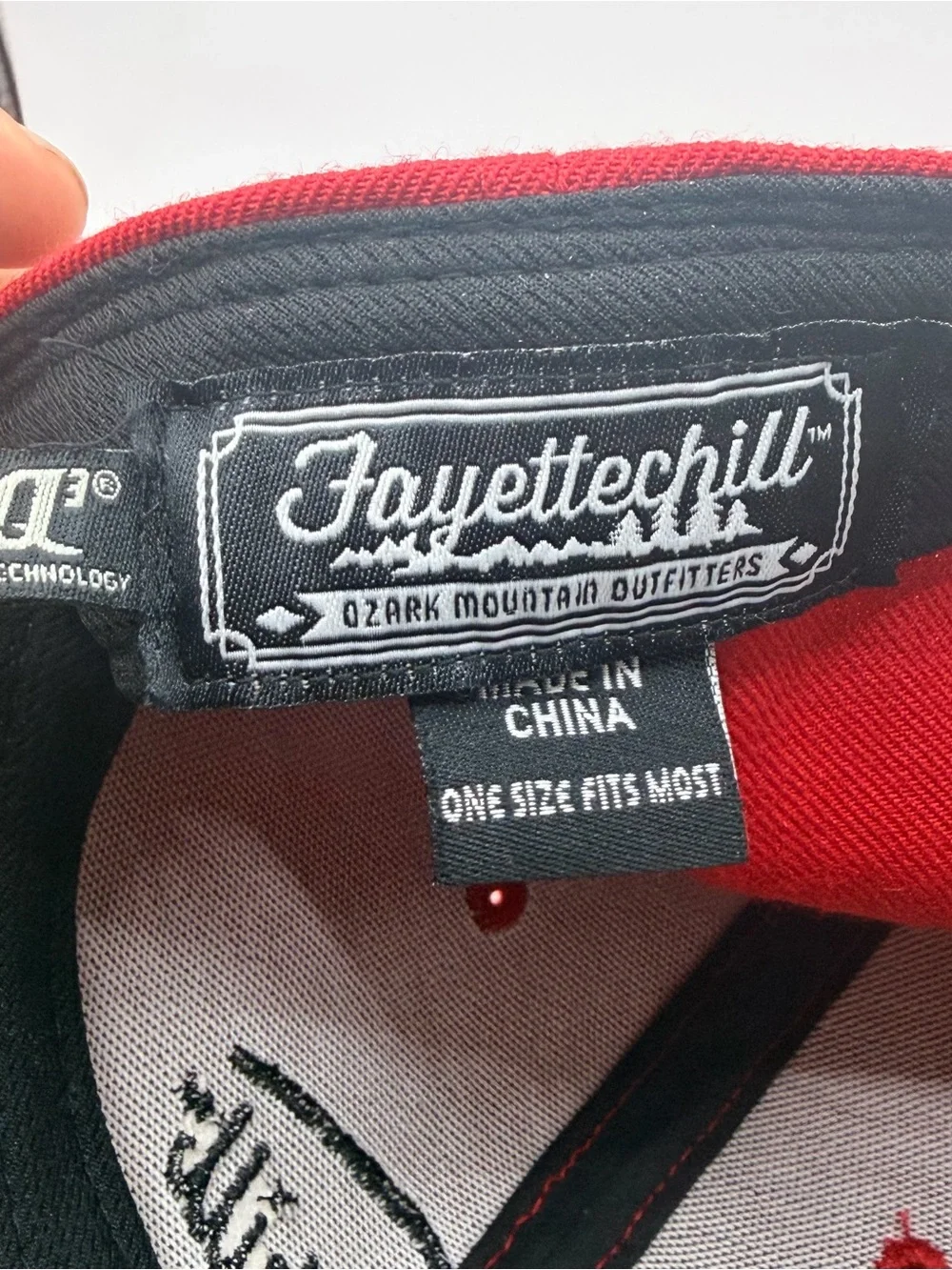 Red Embroidered Logo Snapback Hat